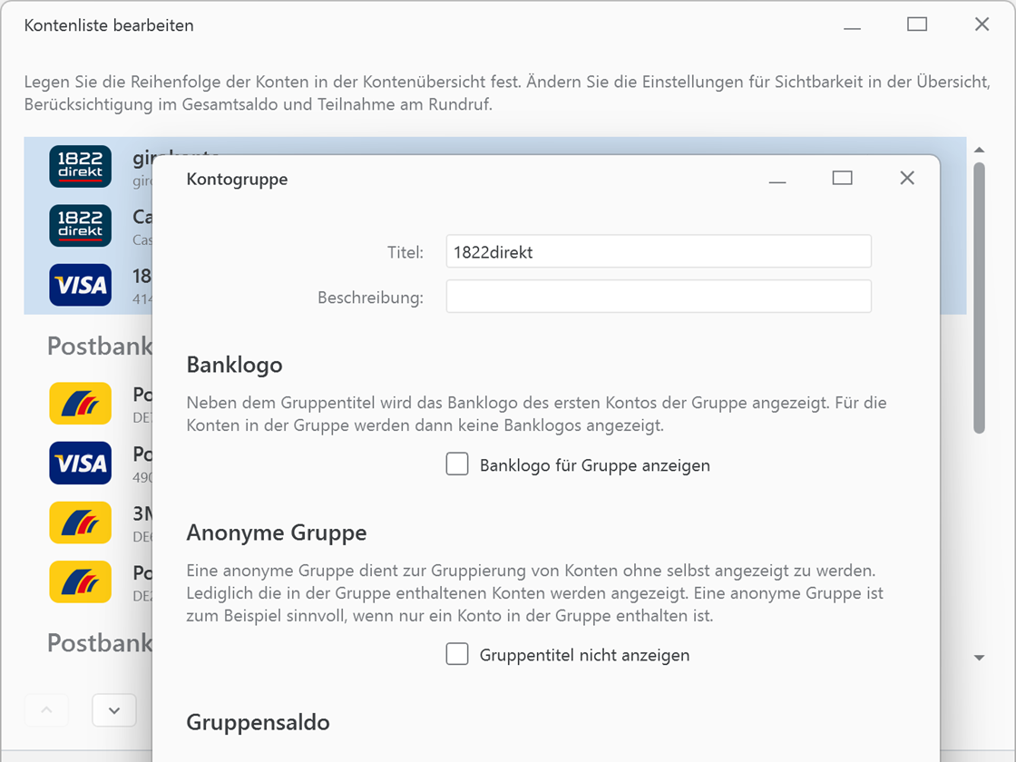 Banking4 Business Kontogruppen