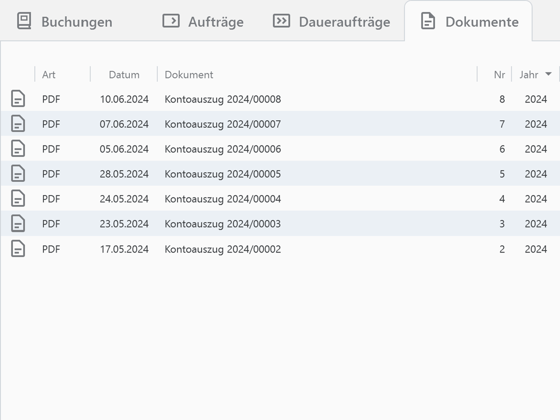 Banking4 Professional PDF-Kontoauszüge