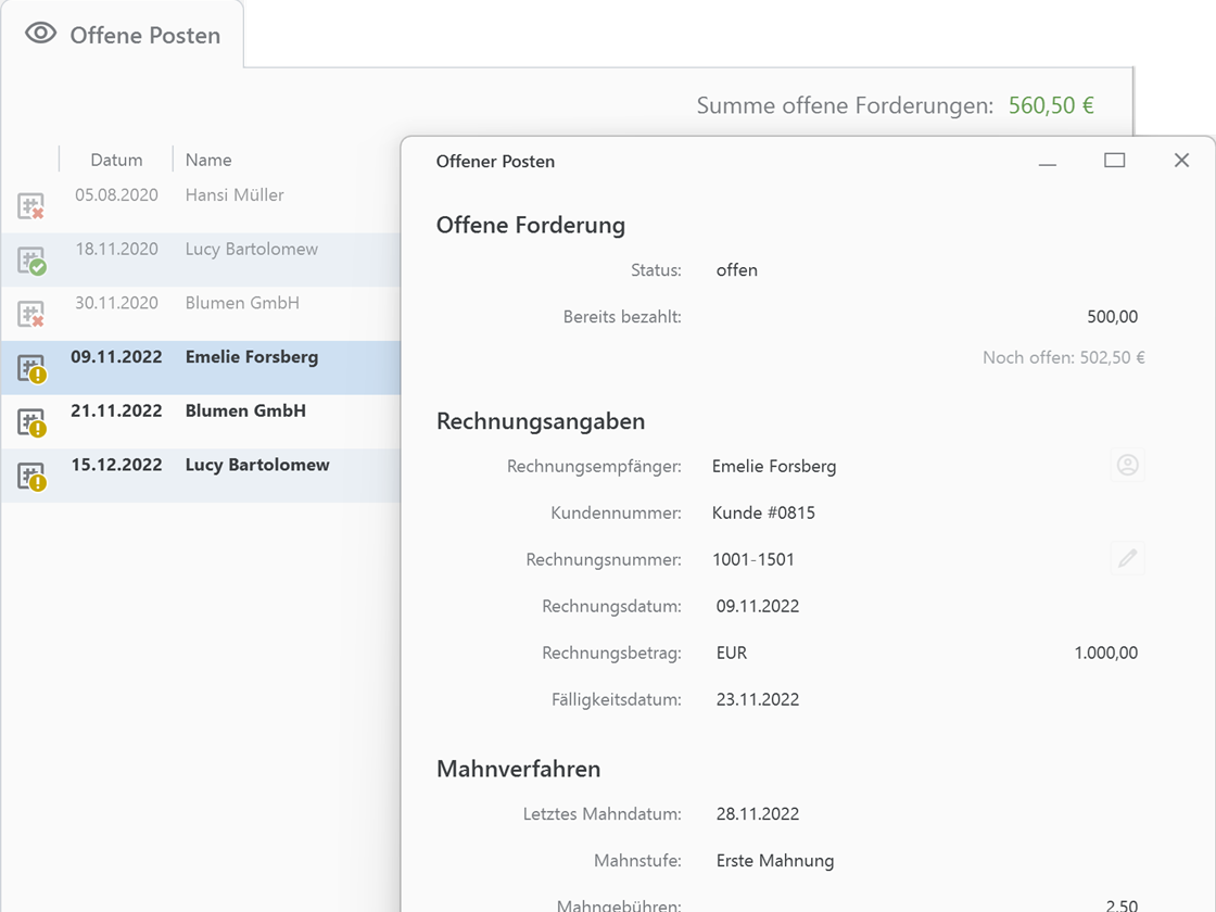 Banking4 Professional Offene Posten